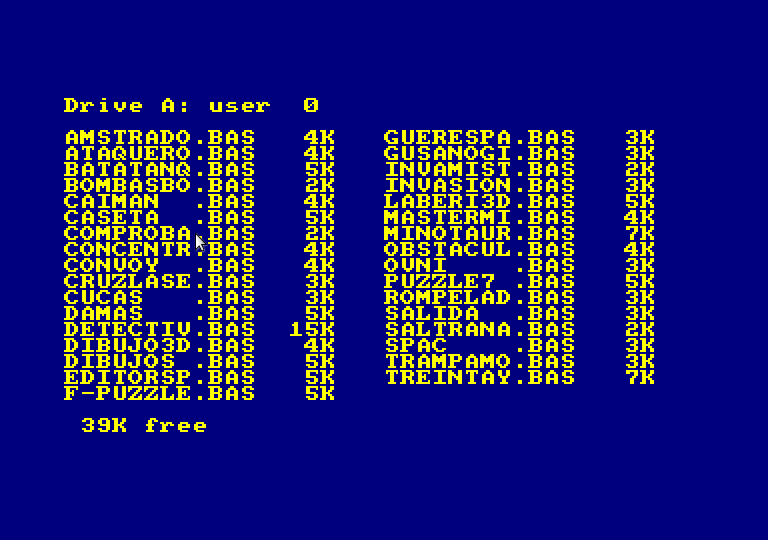 Listados de El Libro Gigante de los Juegos para Amstrad