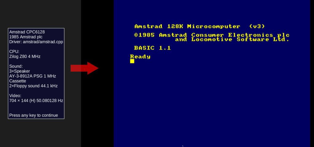 Saltamos el aviso y ya está nuestro CPC6128 rulando