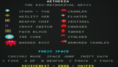 Aetheria: The Bio-Mechanical Abyss lleva la exploración metroidvania al Amstrad CPC 6128 8