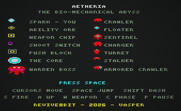 Aetheria: The Bio-Mechanical Abyss lleva la exploración metroidvania al Amstrad CPC 6128 3