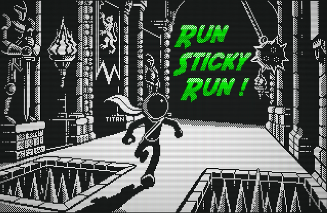 RUN STICKY RUN: carreras infinitas en blanco y negro para Amstrad CPC 1